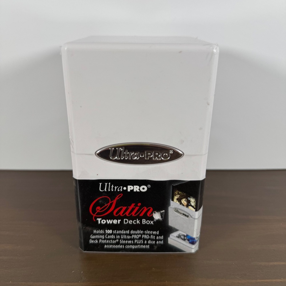 Ultra Pro Satin Tower Deck Box 100+ Card Storage Dice Tray White‎ New Sealed